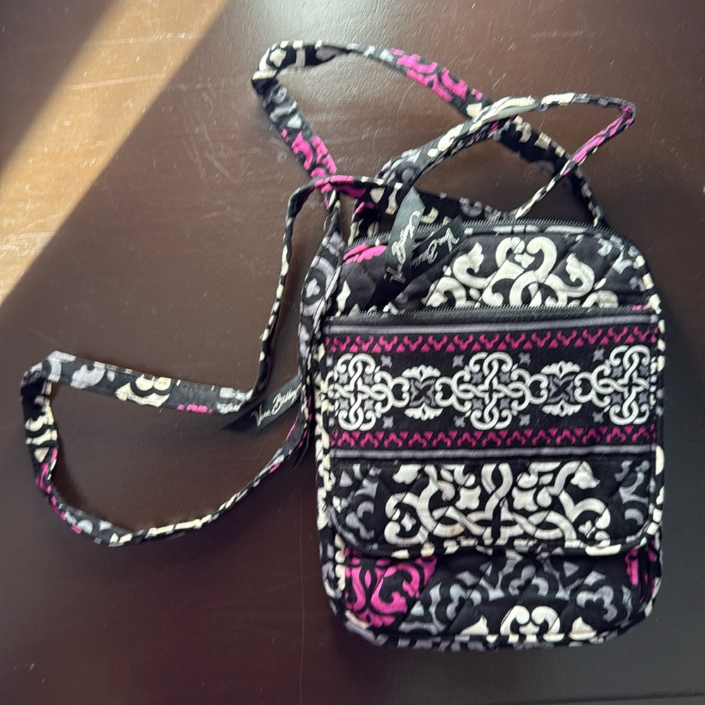 Vera Bradley RETIRED Canterbury Magenta Pattern Quilted Mini Hipster Crossbody